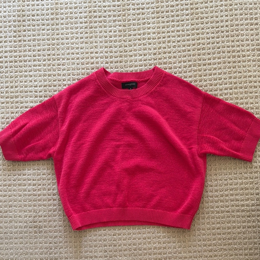 Banana Republic Pink Short Sleeve Sweater